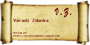 Váradi Zdenka névjegykártya